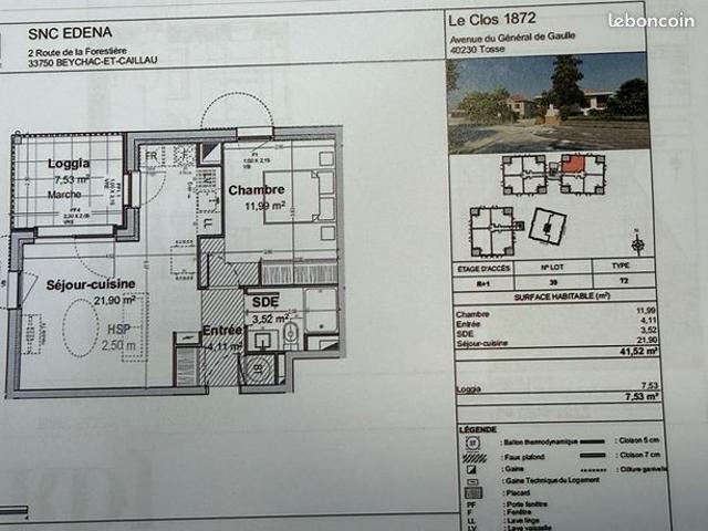 Appartement vente à Dax, Tosse