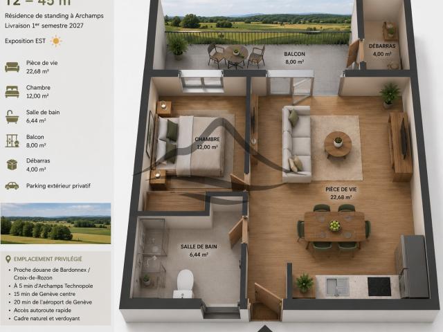 Appartement vente à Saint-Julien-en-Genevois, Archamps