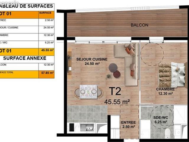 Appartement vente à Avranches, Donville-les-bains