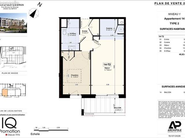 Appartement vente à Quimper, Bretagne