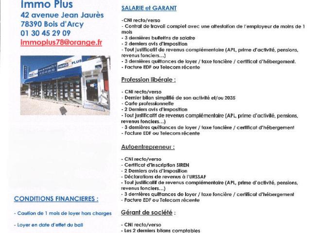 Appartement location à Versailles, Bois-d'arcy