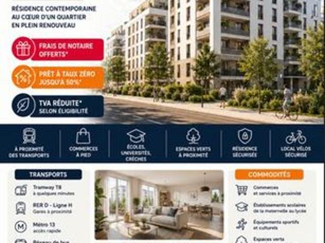 Appartement vente à Saint-Denis, Villetaneuse
