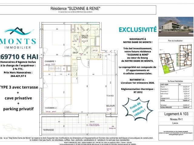 Appartement vente à Les Sables-d'Olonne, Notre-dame-de-monts