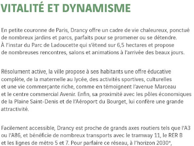 Appartement vente à Le Raincy, Drancy