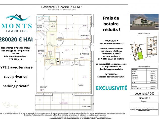 Appartement vente à Les Sables-d'Olonne, Notre-dame-de-monts