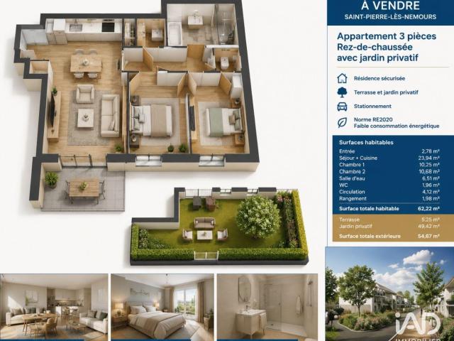 Appartement vente à Fontainebleau, Saint-pierre-lès-nemours