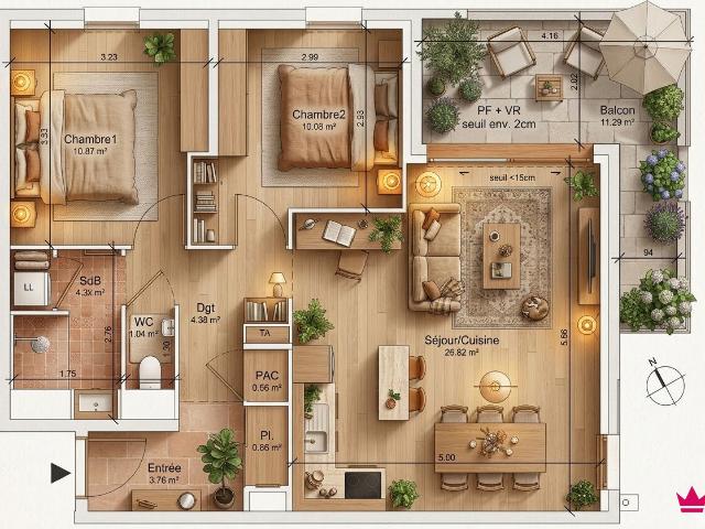 Appartement vente à Grenoble, Vif