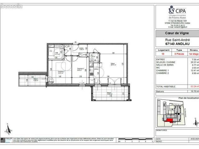 Appartement vente à Sélestat-Erstein, Andlau