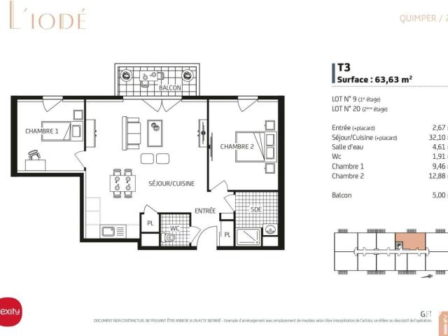 Appartement vente à Quimper, Bretagne