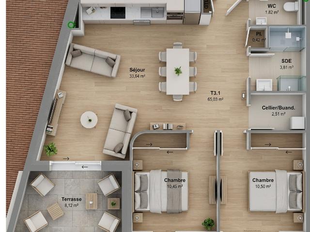 Appartement vente à Bonson, Loire