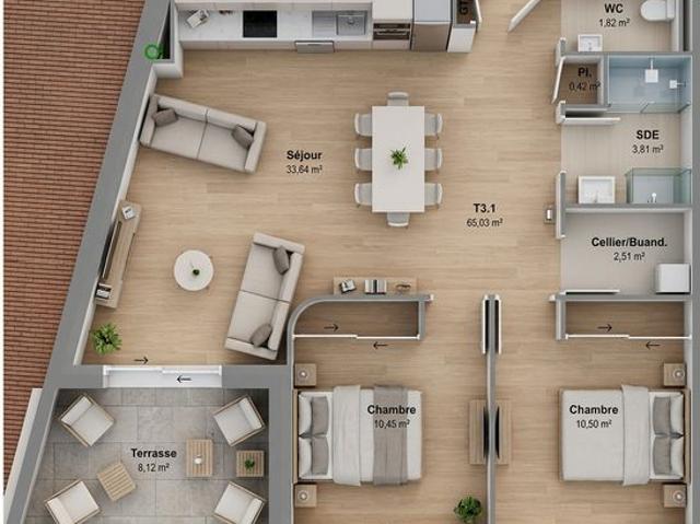 Appartement vente à Bonson, Loire