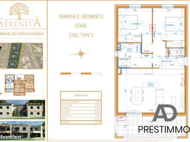 Appartement vente à Corte, Penta-di-casinca