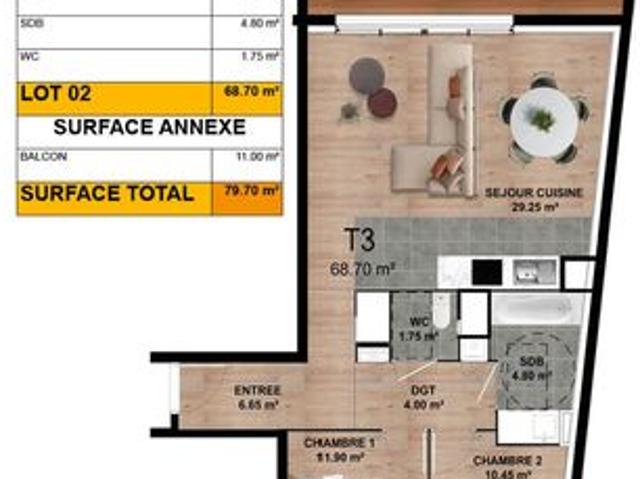 Appartement vente à Avranches, Donville-les-bains