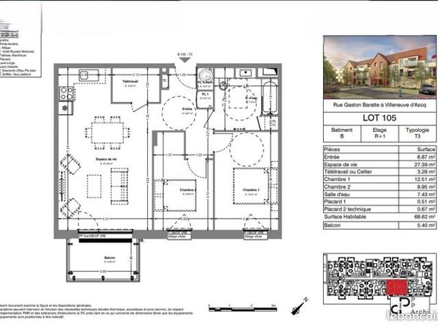 Appartement vente à Lille, Villeneuve-d'ascq