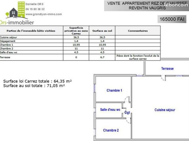 Appartement vente à Vienne, Reventin-vaugris