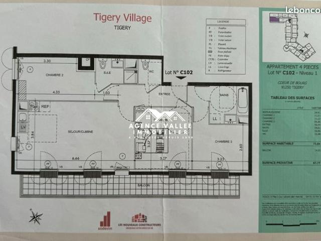 Appartement vente à Évry, Tigery