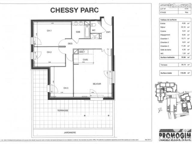 Appartement vente à Torcy, Chessy