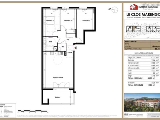 Appartement vente à Grenoble, Brié-et-angonnes
