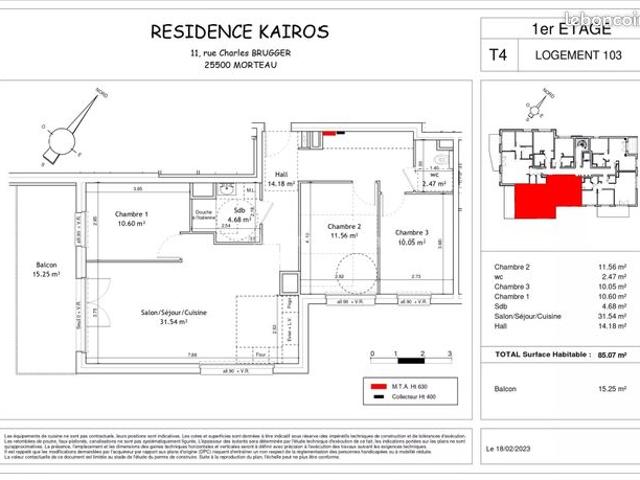 Appartement vente à Pontarlier, Morteau