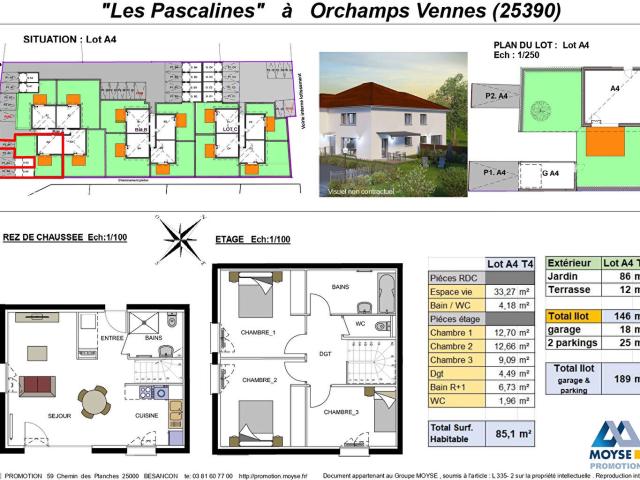 Appartement vente à Pontarlier, Orchamps-vennes