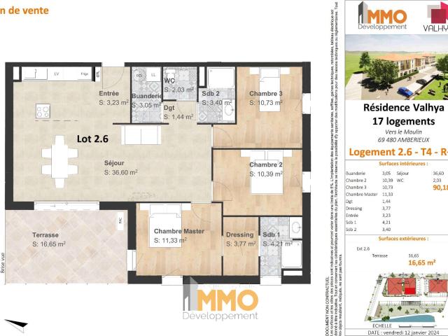 Appartement vente à Villefranche-sur-Saône, Rhône