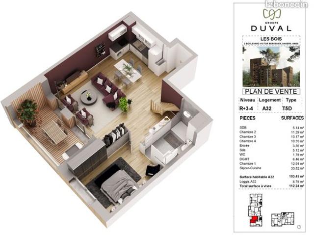 Appartement vente à France métropolitaine, Angers