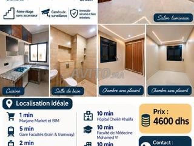 Appartement location à Casablanca ⵜⴰⴷⴷⴰⵔⵜ ⵜⵓⵎⵍⵉⵍⵜ الدار البيضاء, Préfecture de Casablanca عمالة الدار البيضاء