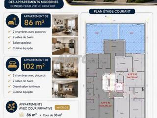 Appartement vente à Anfa, Gharb-Chrarda-Beni Hssen