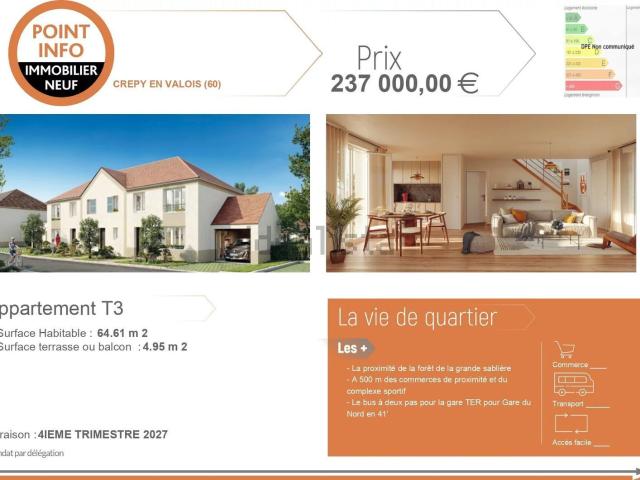 Appartement vente à Crépy-en-Valois, Oise