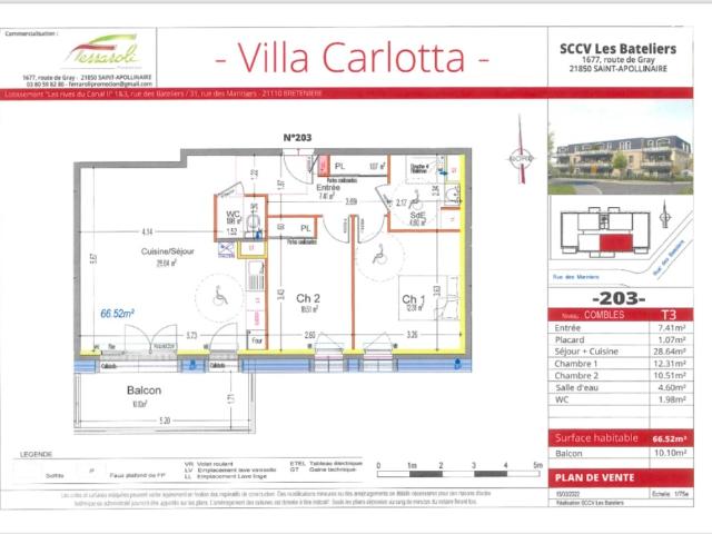 Appartement vente à Dijon, Bretenière