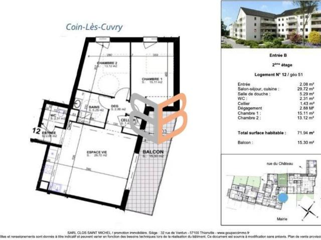 Appartement vente à Metz, Coin-lès-cuvry