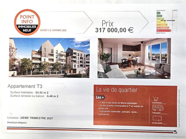 Appartement vente à Le Raincy, Noisy-le-grand