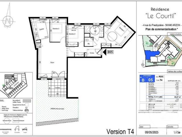Appartement vente à Lotissement de la Petite Garenne, Arzon