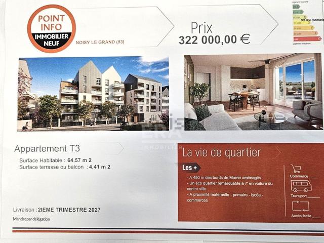 Appartement vente à Quartier Nord, Noisy-le-Grand