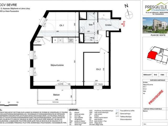 Appartement vente à Nantes, La Haie-fouassière