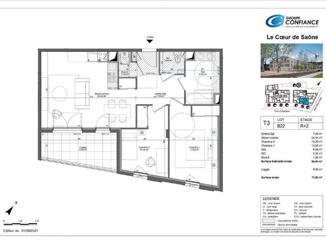 Appartement location à Le Billard, Neuville-sur-Saône