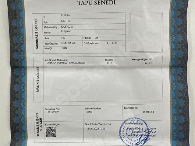 Bursa içerisinde satılık Arsa