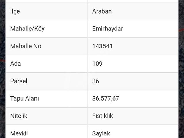 Araban, Gaziantep içerisinde satılık Arsa