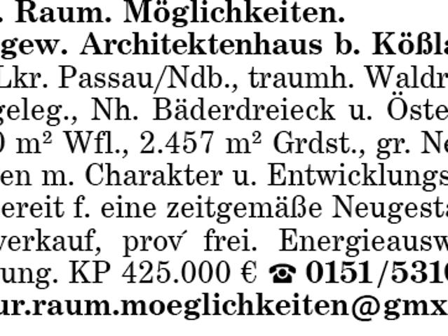 Haus kaufen in Kößlarn, Bayern