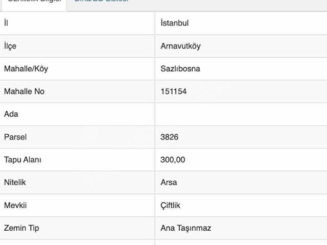 Sazlıbosna Mahallesi, Arnavutköy içerisinde satılık Arsa