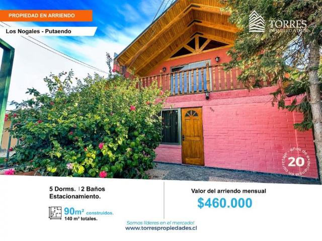 Casa en arriendo en Putaendo, Valparaíso