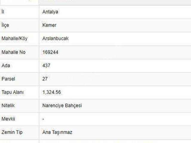 Kemer, Antalya içerisinde satılık Arsa
