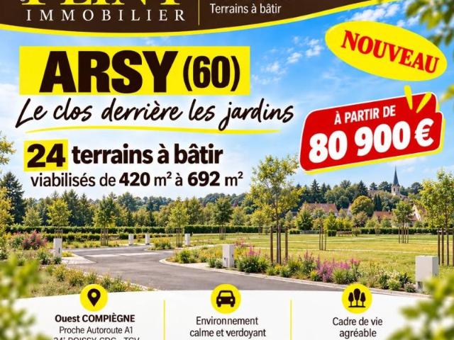 Terrain vente à Arsy, Oise