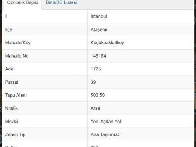 Ataşehir, İstanbul içerisinde satılık Arsa
