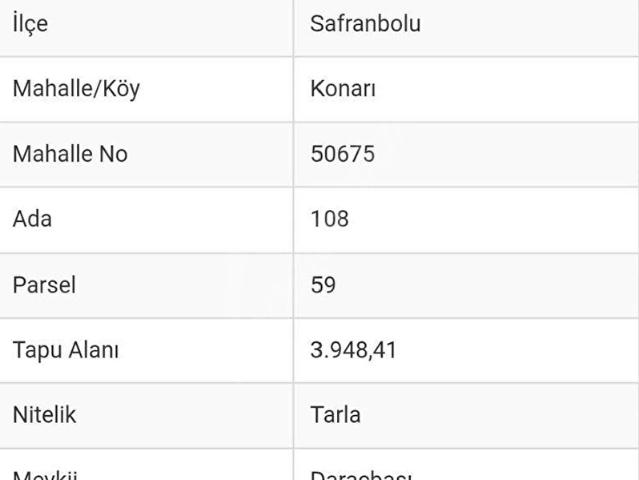 Safranbolu, Karabük içerisinde satılık Arsa