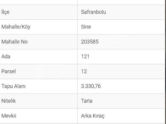 Safranbolu, Karabük içerisinde satılık Arsa