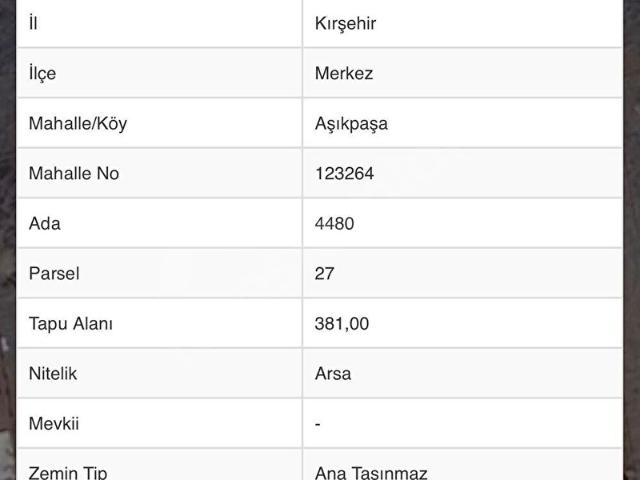 Aşıkpaşa Mahallesi, Kırşehir Merkez içerisinde satılık Arsa