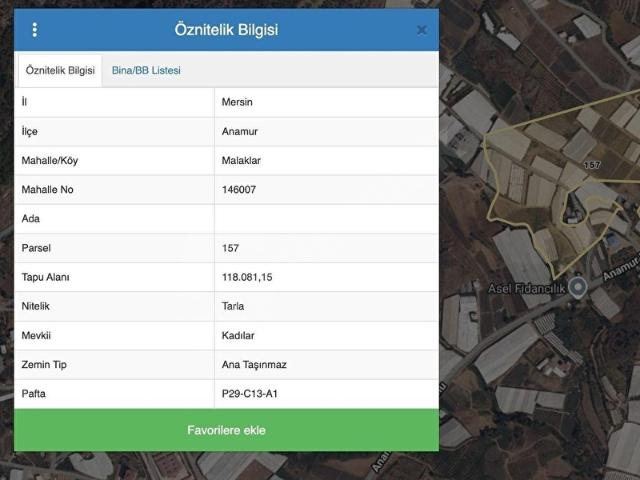 Malaklar, Anamur içerisinde satılık Arsa