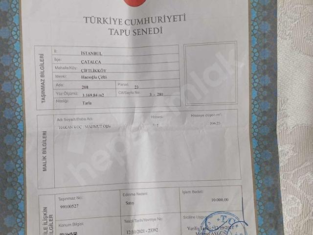 Çatalca, İstanbul içerisinde satılık Arsa