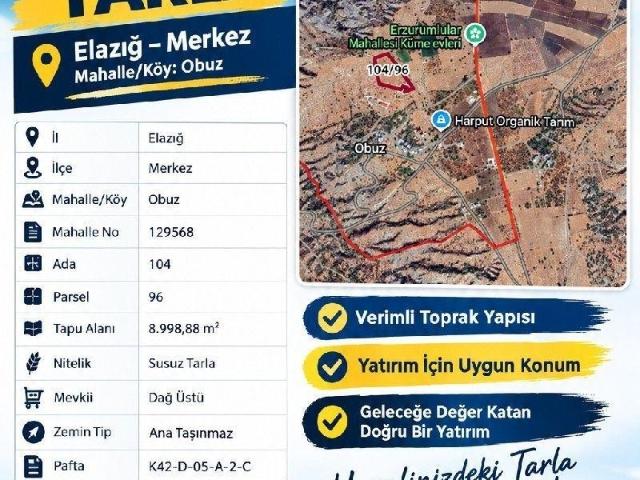 Obuz, Elâzığ Merkez içerisinde satılık mülk